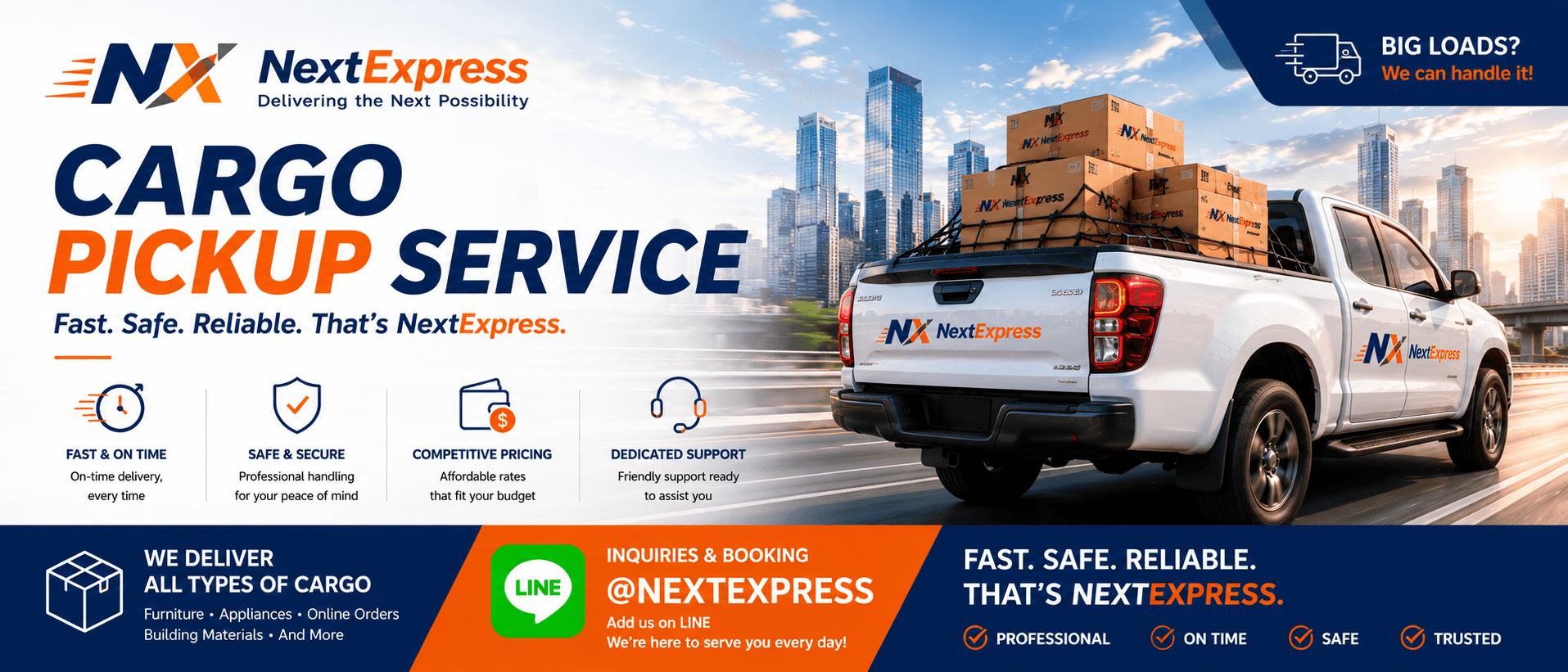 Next Express moving and delivery service banner