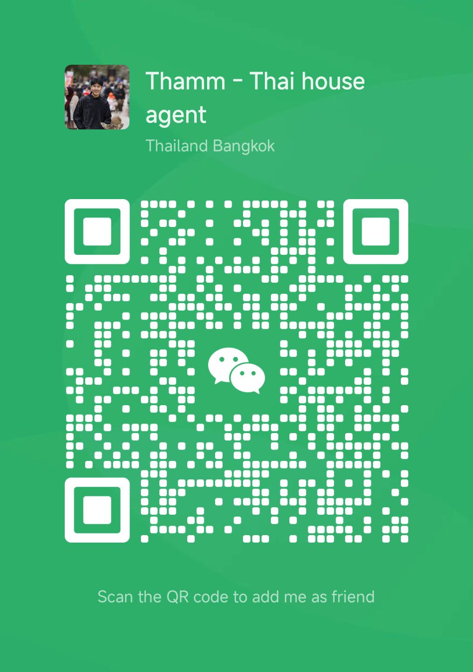 网站现有微信联系卡：Thamm - Thai house agent，Thailand Bangkok
